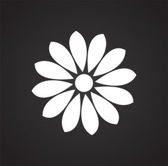 Flower icon on black background for graphic and web design, Modern simple vector sign. Internet concept. Trendy symbol for website design web button or mobile app