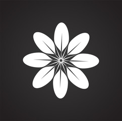 Flower icon on black background for graphic and web design, Modern simple vector sign. Internet concept. Trendy symbol for website design web button or mobile app