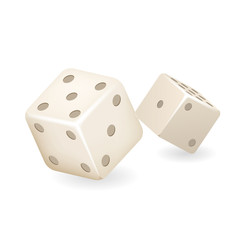 Bone dice 3d realistic casino gambling game deisgn isolated icon vector illustration