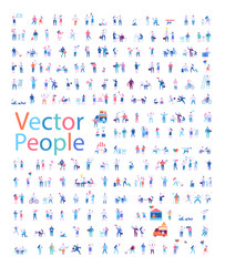Fototapeta na wymiar Different people characters big vector set. Flat vector illustration isolated on white.
