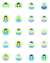Men and Women with Business Avatar Icon Set