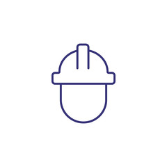 Builder avatar line icon. Contractor, helmet. Construction concept. Can be used for topics like worker, job, occupation