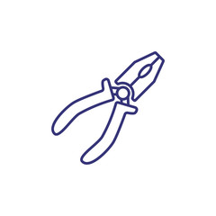 Pliers line icon. Hand tool, instrument, pincers. Construction concept. Can be used for topics like carpentry, woodwork, craft