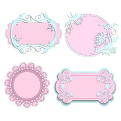 Set of pink frames for girls