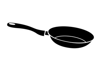 Black sketched cast-iron frying pan with the slogan - Let's Cook Together - Vector,frying pan isolated on white background