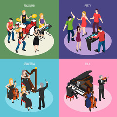 Musicians Isometric Design Concept © Macrovector