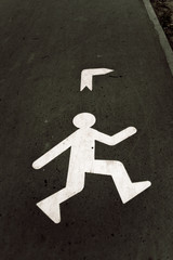 pedestrian sign on the road