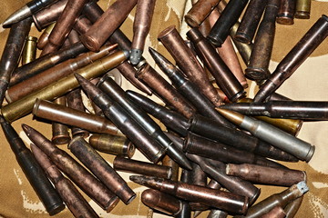 bullets on black background