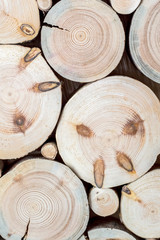 Obraz premium tree stumps and saws brown and red background