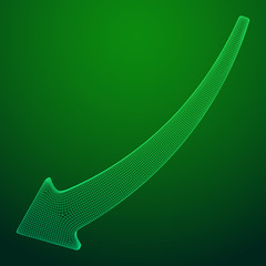 Fototapeta premium Growing arrow chart. Wireframe low poly mesh vector illustration