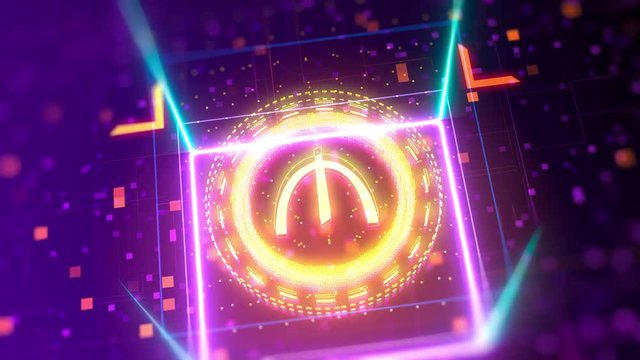 The Azerbaijani manat currency symbol. Animated logotype reveal. Financial and business theme 3d animation.