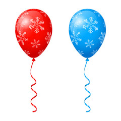 Balloons with snowflakes