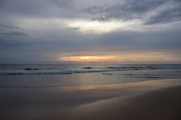Fototapeta na wymiar Sunset on the beach ( Phuket,Thailand)