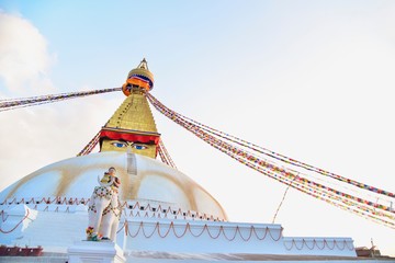 Boudhanath Stupa, a World Heritage Site in Kathmandu City, Nepal
