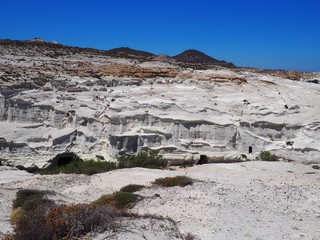 white rocky landscape in Greece