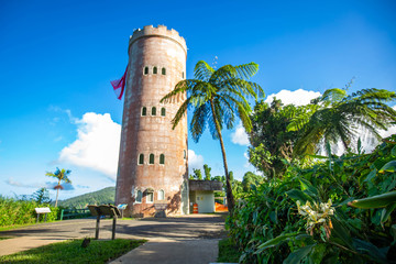 Yokahu Tower in El Yunque Puerto Rico scenic view - obrazy, fototapety, plakaty