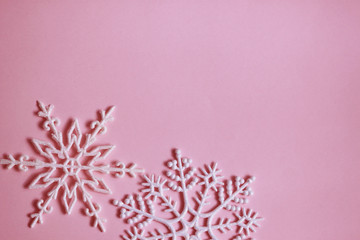 Snowflakes background, winter snow banner.