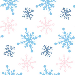 Vector seamless paattern with snowlakes. winter background.