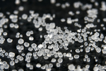 Salt lakes in Portugal in the Algarve on the border with Spain and its product in close up 