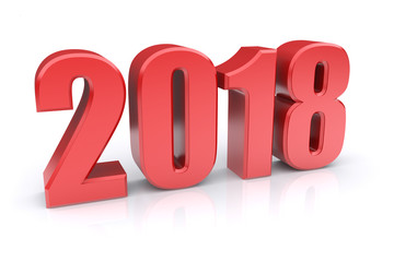 2018 on a white. 3d image