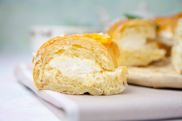 Roscón de reyes. Close-up of christmas typical spanish dessert