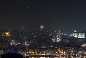Fototapeta na wymiar Fireworks at Porto