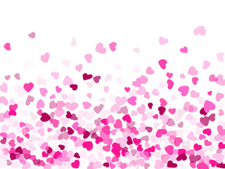 Hearts confetti flying vector background graphic design.