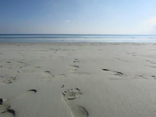 footprints on the beach