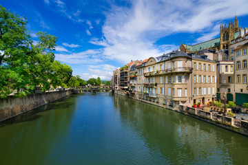 The river Moselle in Metz, France. Metz has a rich 3,000-year-history. Among other things it has...