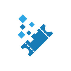 Obraz premium Pixels ticket graphic icon design template vector