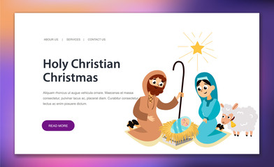 Baby Jesus born in Bethlehem scene in holy family