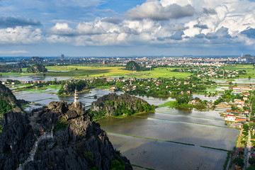 Hang Mua (Mua Cave mountain) sunset view in Ninh Binh, VietNam