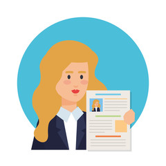 business woman with curriculum vitae