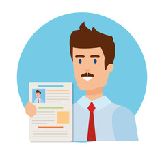 business man with curriculum vitae