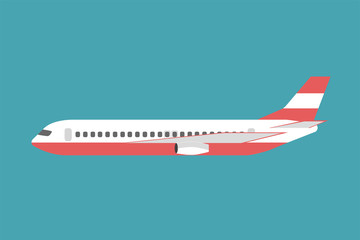 Overview Aircraft on the side isolated on background. Vector illustration