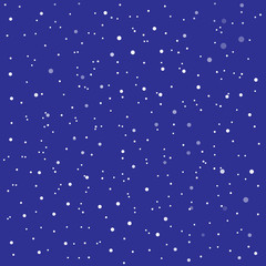 Falling snow background. Holiday landscape with snowfall. Vector illustration. Winter snowing sky. Eps 10.