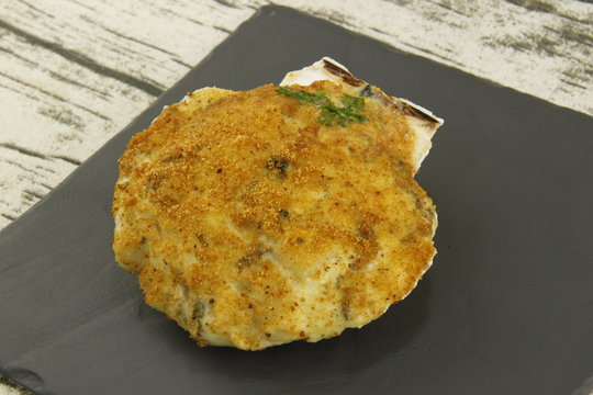 Coquille Saint Jacques gratin&eacute;e