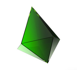 Crystal Green Gem 3d Illustration Isolated