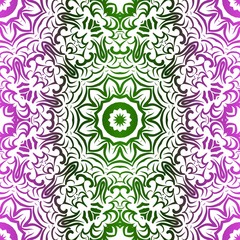 Background, Floral Geometric Seamless Pattern. Vector Illustration. For Design, Fashion, Print. Glow color