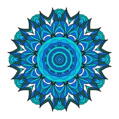 Flower coloring Mandala. decorative elements. Oriental pattern, vector illustration. Indian, moroccan, mystic, ottoman motifs.