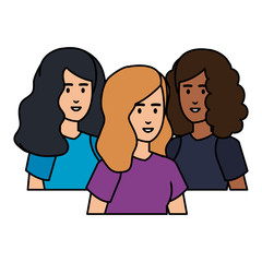 group of businesswomen avatars characters