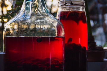 Schlehenlikör im Glas