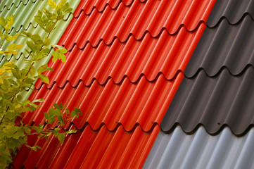 A metal, lightweight roofing and walling profile in several colors. Tile profile roofing sheet.