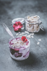 Cherry yogurt with almonds