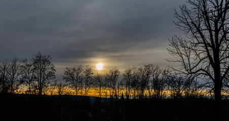 Sun on the horizont ove Pakrac