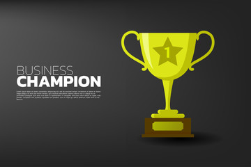 Gold trophy cup award isolated. background concept for first place winner and victory