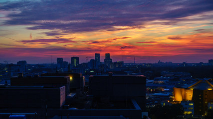 Spectacular sunset over Berlin