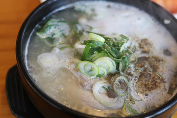 chicken soup top view