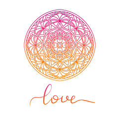 Round decorative ornament element. Mandala