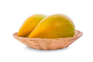 Egg fruit, Canistel, Yellow Sapote (Pouteria campechiana (Kunth) Baehni) on white background